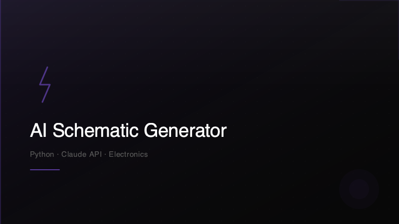 AI Schematic Generator