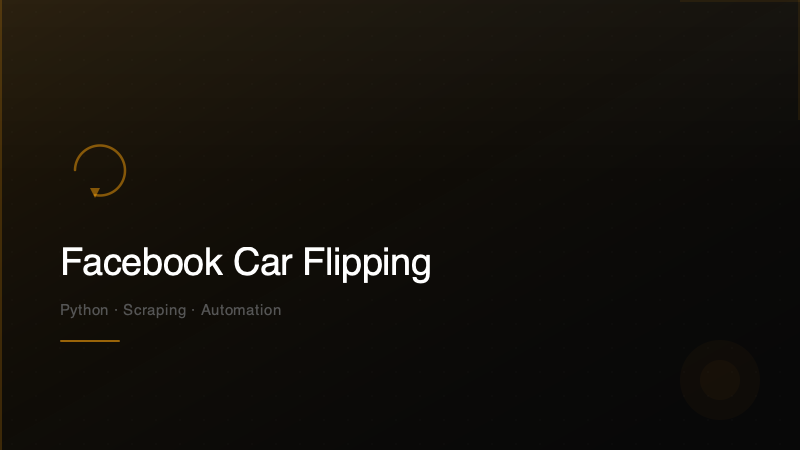 Facebook Car Flipping