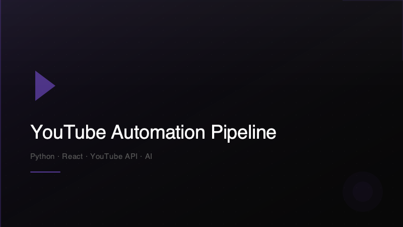 YouTube Automation Pipeline